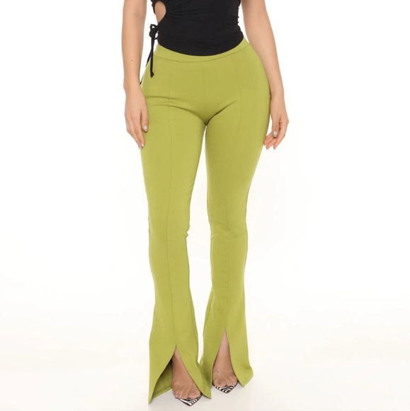 Fashion Nova Above Average Skinny Pant 33- Chartreuse - Picture 1 of 8